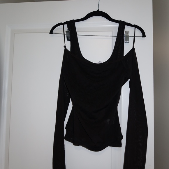 Garage Black Layered Mesh Top - Size S - Picture 3 of 4